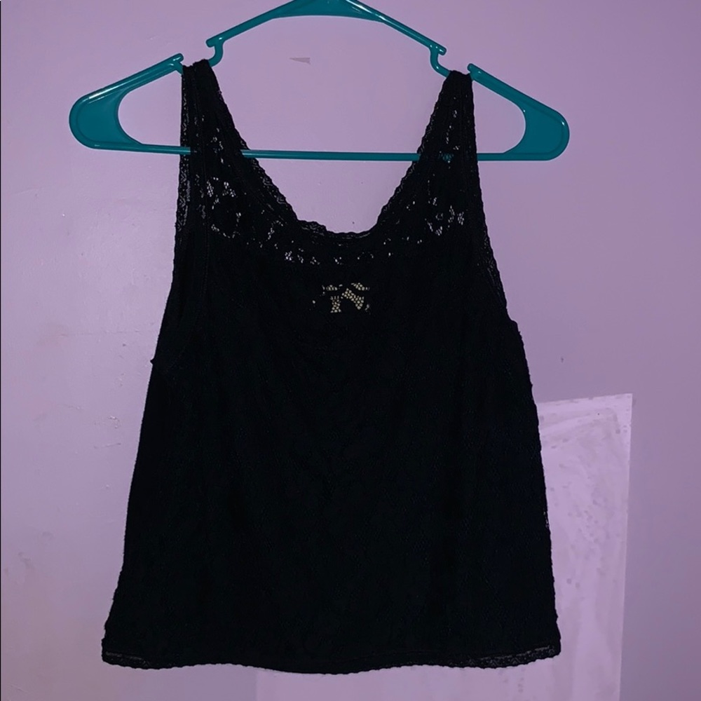 HOLLISTER Navy Blue Super Cute Lace Tank MEDIUM